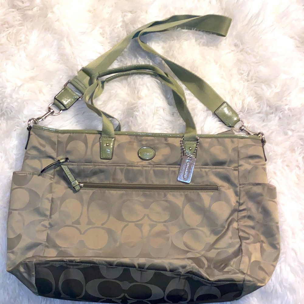 Coach SIGNATURE C NYLON DIAPER BAG BABY TOTE